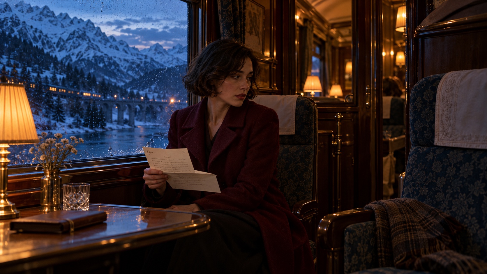 An unexpected letter on a train through the mountains.