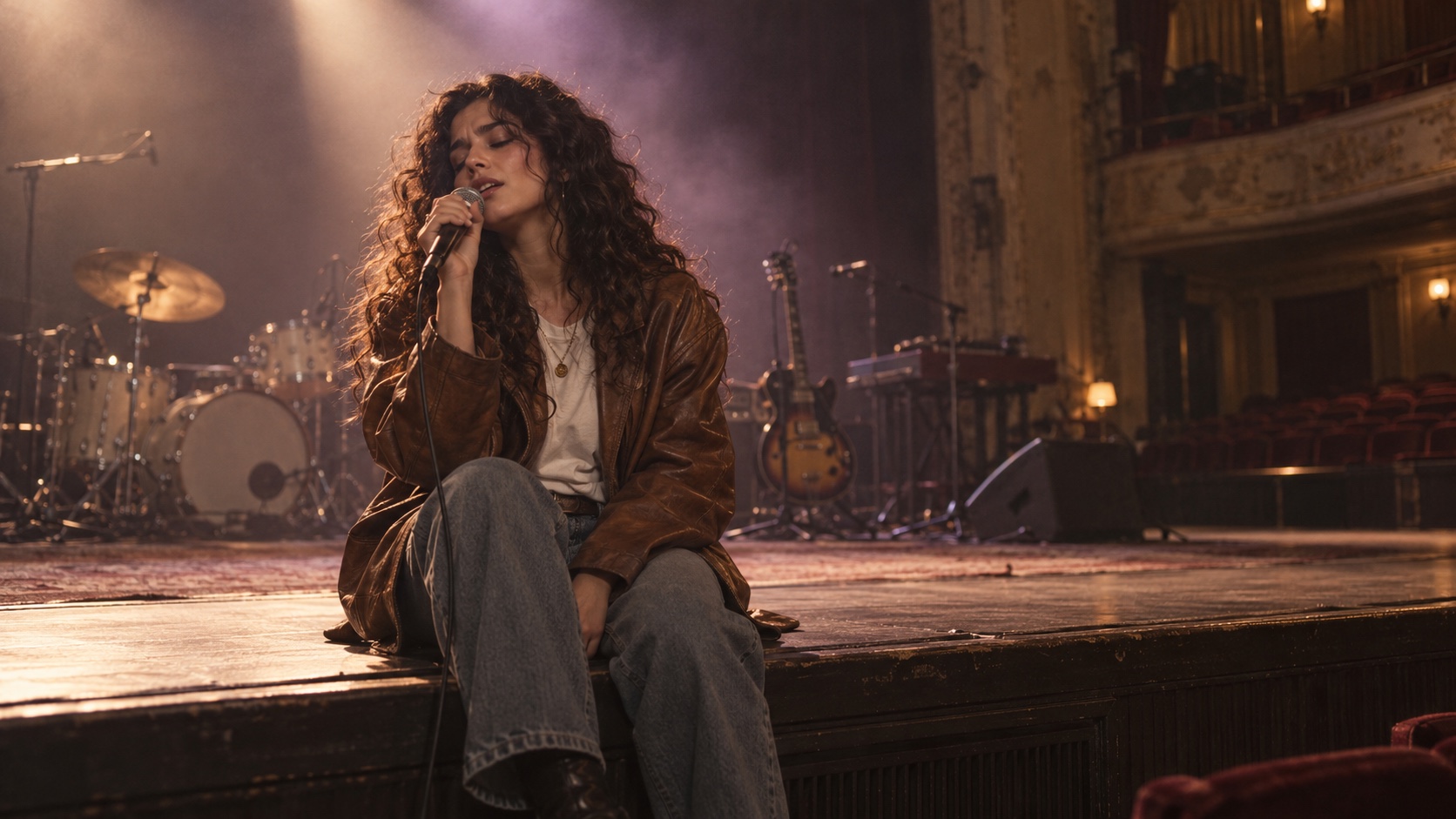 An intimate performance in an empty theatre.